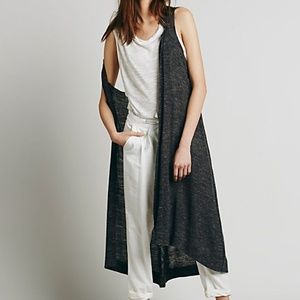 Free People Charcoal Maxi Vest Size M